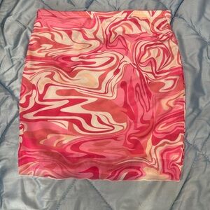 Vibrant Pink and Cream Swirl Skirt